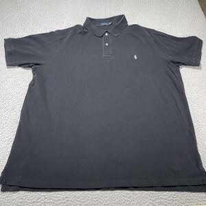 Polo Ralph Lauren Polo Shirt Mens 3XLT Black Big & Tall Short Sleeve Pony Logo